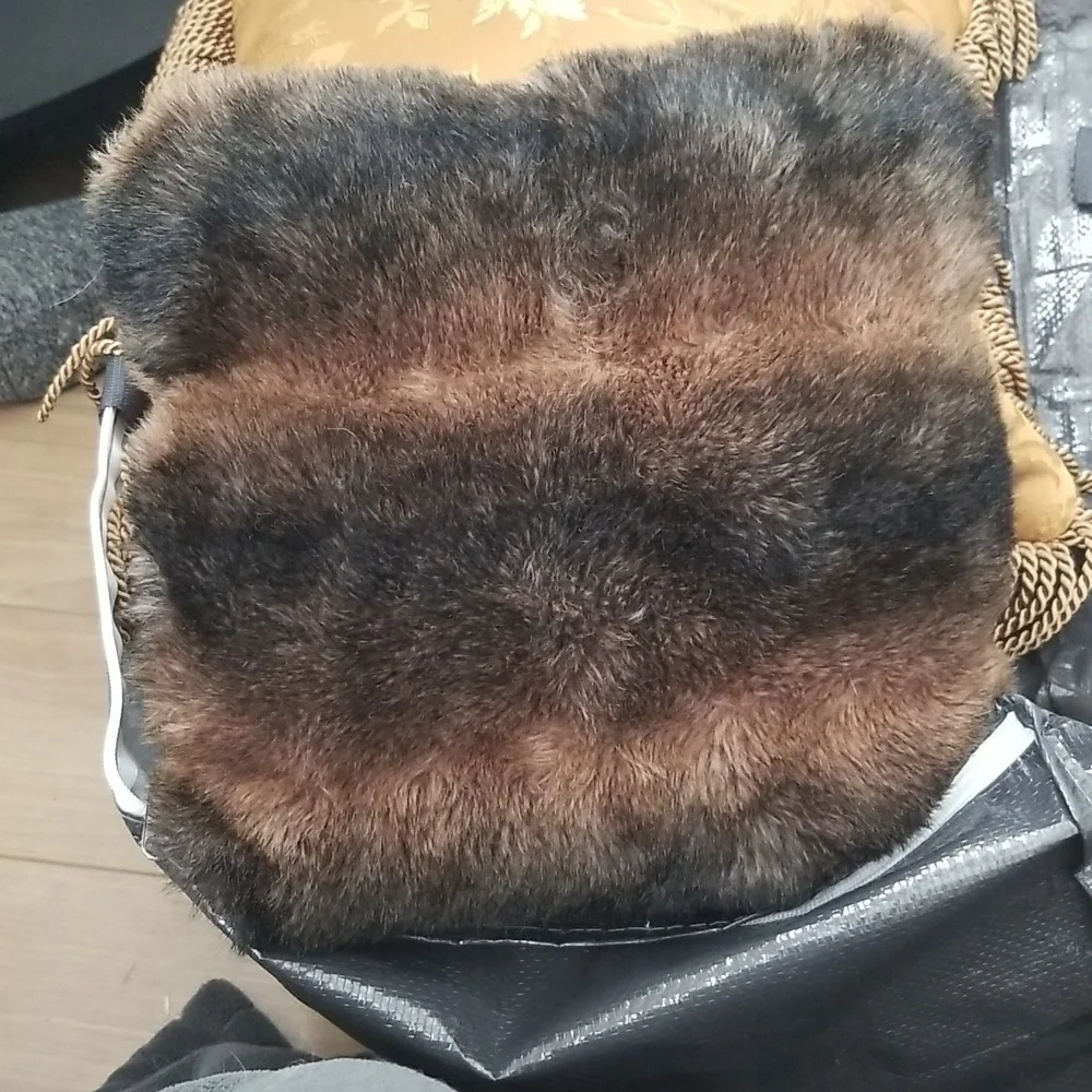 Rich Brown Faux Fur Mink Accent Pillow